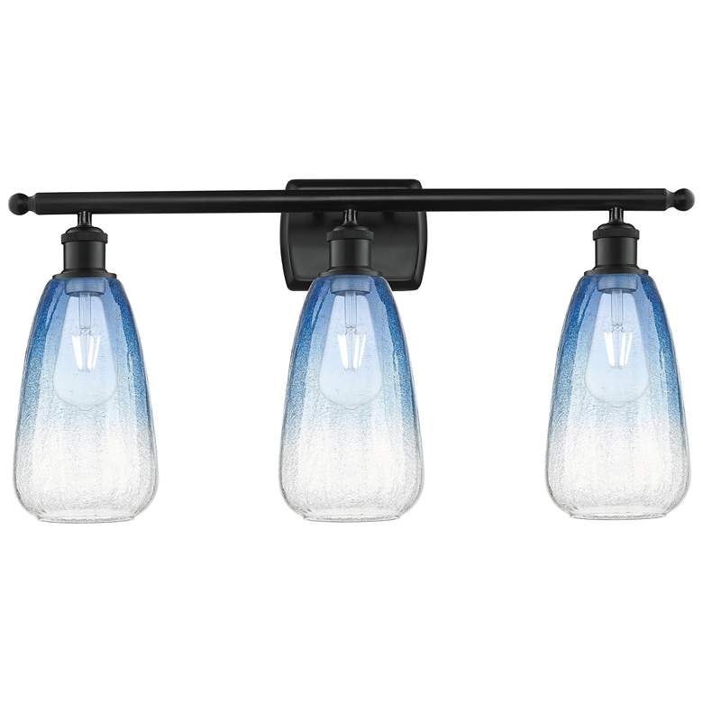 Image 1 Ballston Brookhaven Almond 26"W 3-Lt Black Vanity w/ Sapphire Shade
