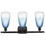 2_Ballston Brookhaven Almond 26"W 3-Lt Black Vanity w/ Sapphire Shade more views