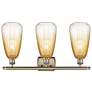2_Ballston Brookhaven Almond 26"W 3-Lt Brass Bath Light w/ Amber Shade more views