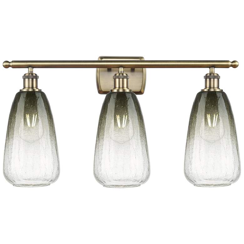 Image 1 Ballston Brookhaven Almond 26"W 3-Lt Brass Bath Light w/ Slate Shade