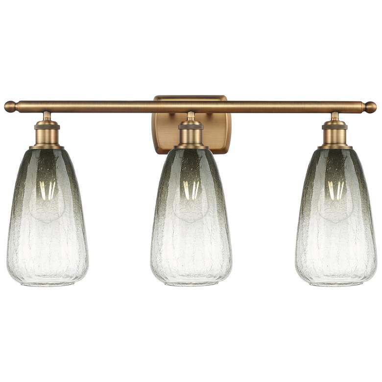 Image 1 Ballston Brookhaven Almond 26"W 3-Lt Brushed Brass Vanity w/ Slate Shade