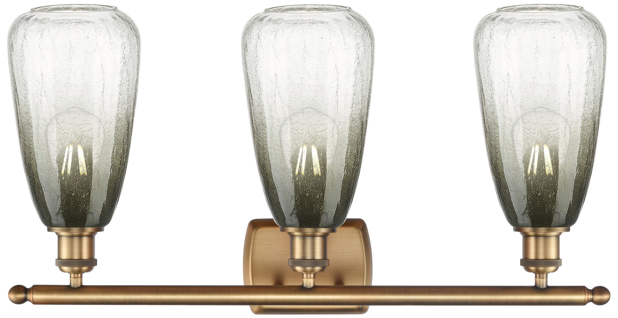 Image 2 Ballston Brookhaven Almond 26"W 3-Lt Brushed Brass Vanity w/ Slate Shade more views