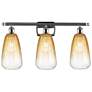 1_Ballston Brookhaven Almond 26"W 3-Lt Chrome Bath Light w/ Amber Shade
