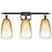 Ballston Brookhaven Almond 26"W 3-Lt Chrome Bath Light w/ Amber Shade