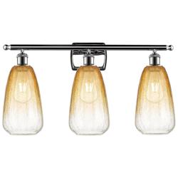 Ballston Brookhaven Almond 26"W 3-Lt Chrome Bath Light w/ Amber Shade
