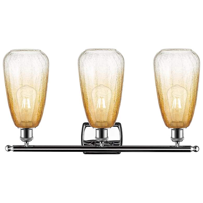 Image 2 Ballston Brookhaven Almond 26"W 3-Lt Chrome Bath Light w/ Amber Shade more views