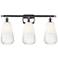 Ballston Brookhaven Almond 26"W 3-Lt Chrome Bath Light w/ Opal Shade
