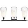 2_Ballston Brookhaven Almond 26"W 3-Lt Chrome Bath Light w/ Opal Shade more views