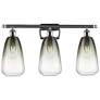 1_Ballston Brookhaven Almond 26"W 3-Lt Chrome Bath Light w/ Slate Shade