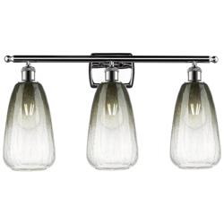 Ballston Brookhaven Almond 26"W 3-Lt Chrome Bath Light w/ Slate Shade