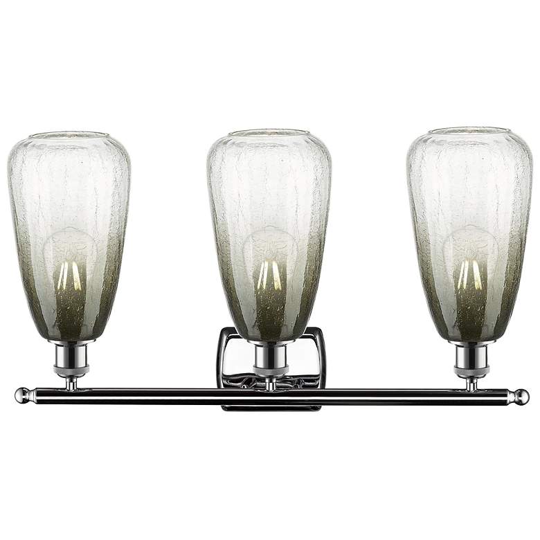Image 2 Ballston Brookhaven Almond 26"W 3-Lt Chrome Bath Light w/ Slate Shade more views