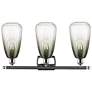 2_Ballston Brookhaven Almond 26"W 3-Lt Chrome Bath Light w/ Slate Shade more views