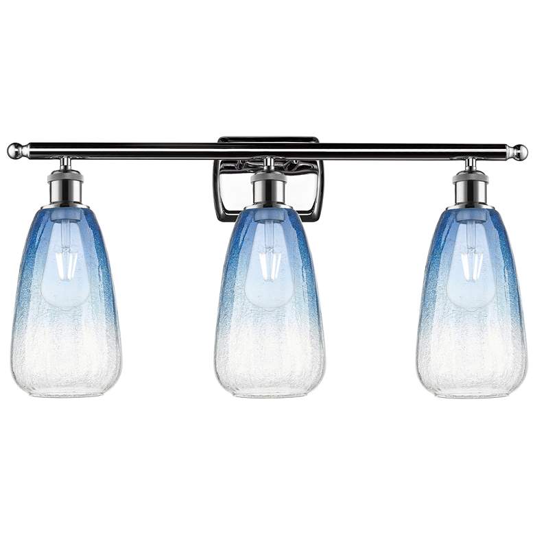 Image 1 Ballston Brookhaven Almond 26"W 3-Lt Chrome Vanity w/ Sapphire Shade