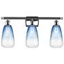 1_Ballston Brookhaven Almond 26"W 3-Lt Chrome Vanity w/ Sapphire Shade