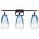 Ballston Brookhaven Almond 26"W 3-Lt Chrome Vanity w/ Sapphire Shade
