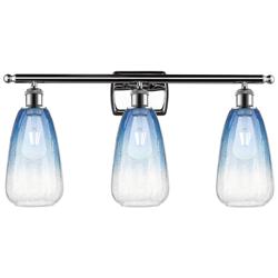 Ballston Brookhaven Almond 26"W 3-Lt Chrome Vanity w/ Sapphire Shade