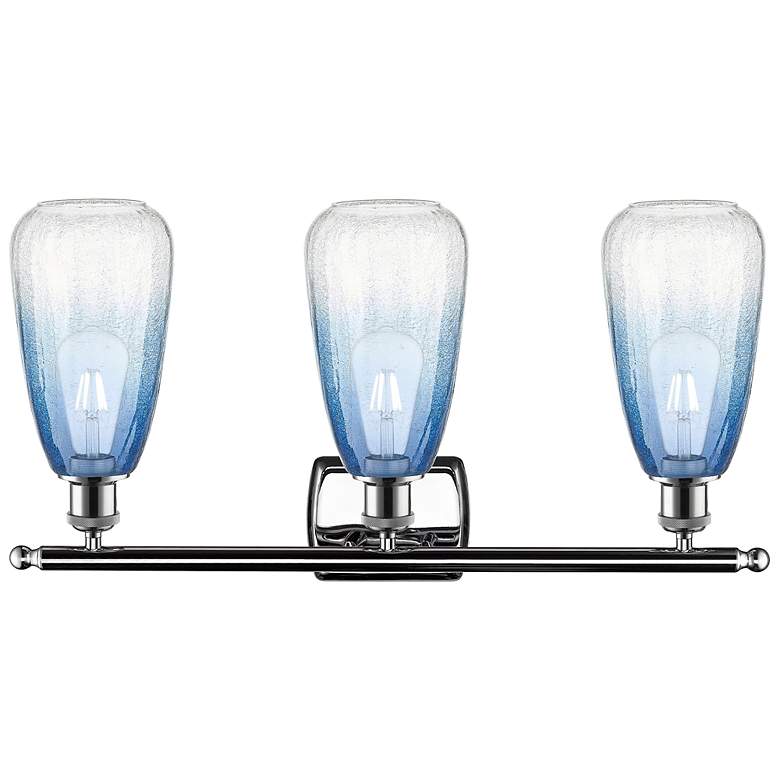 Image 2 Ballston Brookhaven Almond 26"W 3-Lt Chrome Vanity w/ Sapphire Shade more views