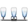 2_Ballston Brookhaven Almond 26"W 3-Lt Chrome Vanity w/ Sapphire Shade more views