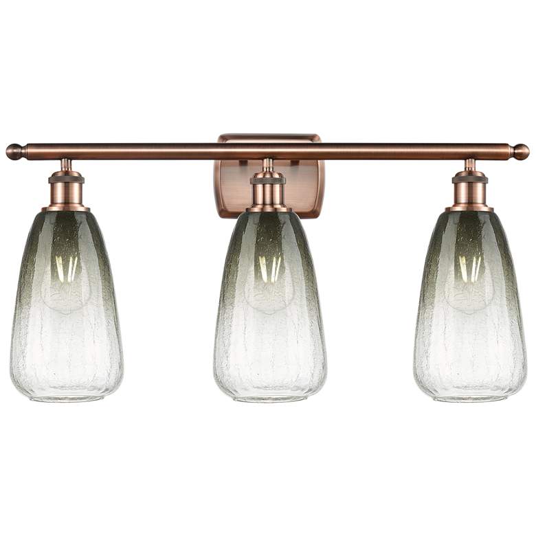 Image 1 Ballston Brookhaven Almond 26"W 3-Lt Copper Bath Light w/ Slate Shade