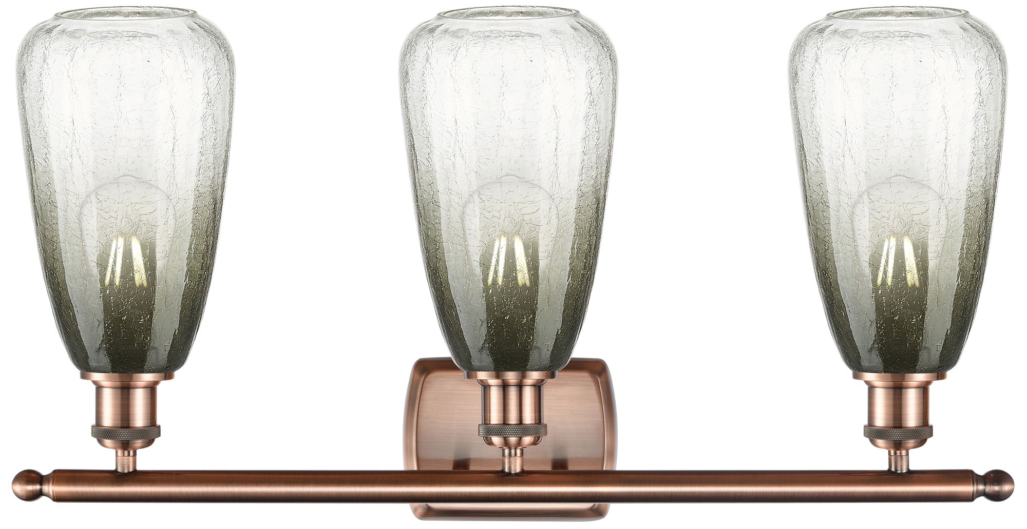 Image 2 Ballston Brookhaven Almond 26"W 3-Lt Copper Bath Light w/ Slate Shade more views