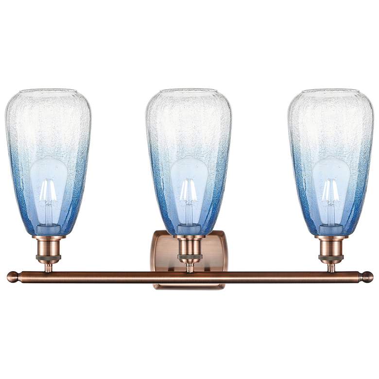 Image 2 Ballston Brookhaven Almond 26"W 3-Lt Copper Vanity w/ Sapphire Shade more views