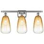 1_Ballston Brookhaven Almond 26"W 3-Lt Nickel Bath Light w/ Amber Shade