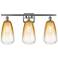 Ballston Brookhaven Almond 26"W 3-Lt Nickel Bath Light w/ Amber Shade