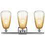 2_Ballston Brookhaven Almond 26"W 3-Lt Nickel Bath Light w/ Amber Shade more views