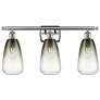 1_Ballston Brookhaven Almond 26"W 3-Lt Nickel Bath Light w/ Slate Shade