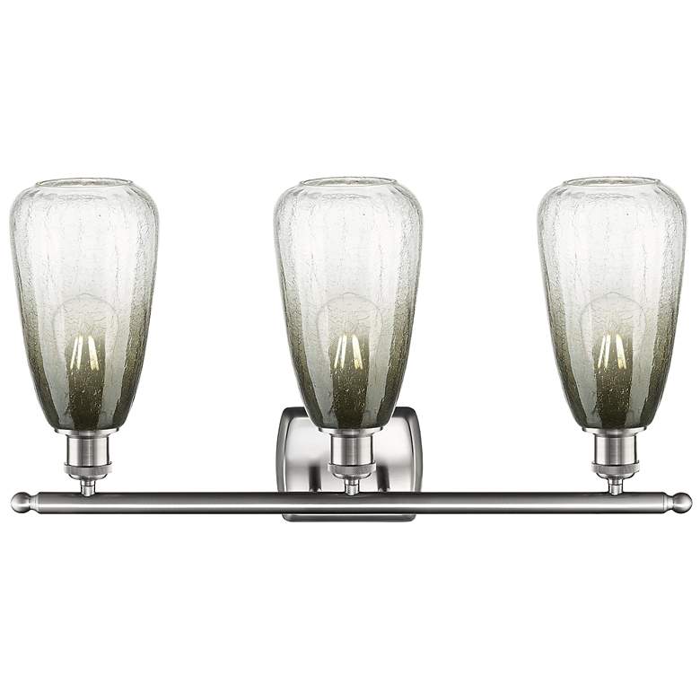 Image 2 Ballston Brookhaven Almond 26"W 3-Lt Nickel Bath Light w/ Slate Shade more views