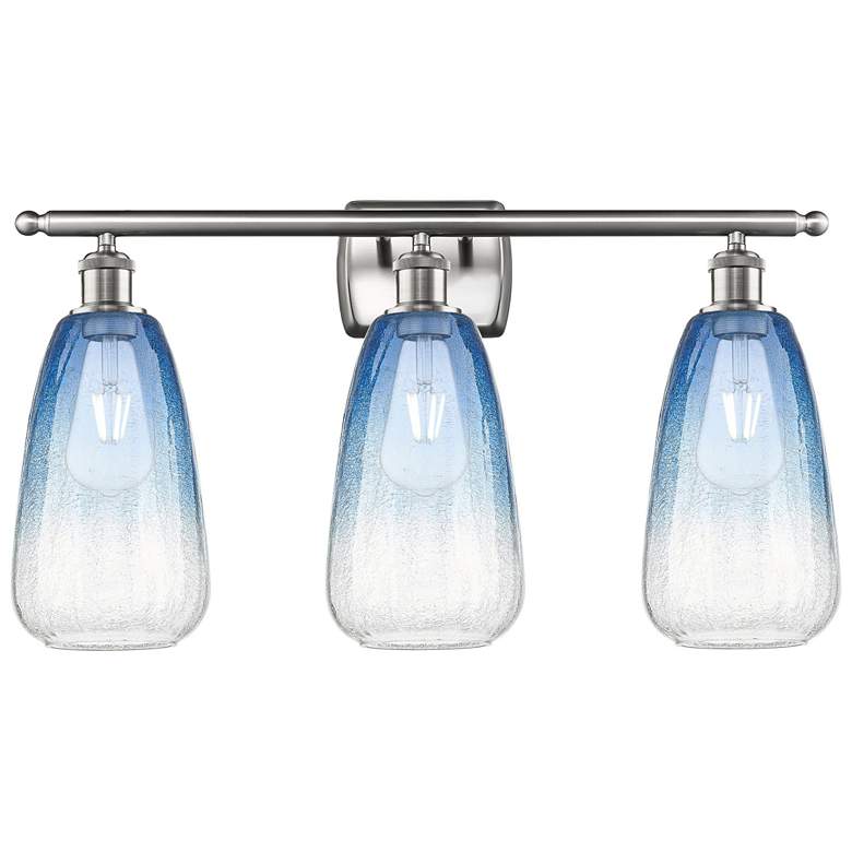 Image 1 Ballston Brookhaven Almond 26"W 3-Lt Nickel Vanity w/ Sapphire Shade