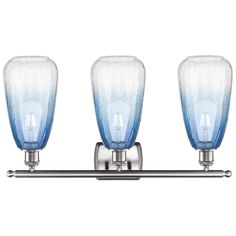 Image 2 Ballston Brookhaven Almond 26"W 3-Lt Nickel Vanity w/ Sapphire Shade more views