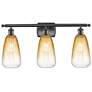 1_Ballston Brookhaven Almond 26"W 3-Lt Oiled Bronze Vanity w/ Amber Shade