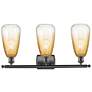 2_Ballston Brookhaven Almond 26"W 3-Lt Oiled Bronze Vanity w/ Amber Shade more views