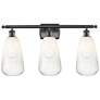 Ballston Brookhaven Almond 26"W 3-Lt Oiled Bronze Vanity w/ Opal Shade