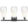 Ballston Brookhaven Almond 26"W 3-Lt Oiled Bronze Vanity w/ Opal Shade