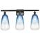 Ballston Brookhaven Almond 26"W 3-Lt Oiled Bronze Vanity w/ Sapphire Shade
