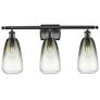 Ballston Brookhaven Almond 26"W 3-Lt Oiled Bronze Vanity w/ Slate Shade