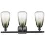 Ballston Brookhaven Almond 26"W 3-Lt Oiled Bronze Vanity w/ Slate Shade