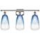 Ballston Brookhaven Almond 26"W 3-Lt Polished Nickel Vanity w/ Blue Shade