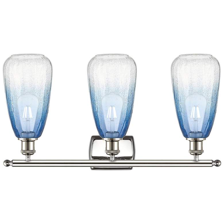 Image 2 Ballston Brookhaven Almond 26"W 3-Lt Polished Nickel Vanity w/ Blue Shade more views