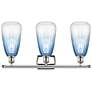 2_Ballston Brookhaven Almond 26"W 3-Lt Polished Nickel Vanity w/ Blue Shade more views