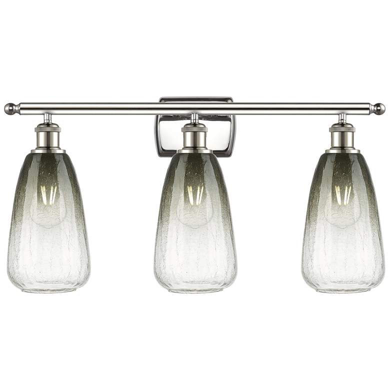 Image 1 Ballston Brookhaven Almond 26"W 3-Lt Polished Nickel Vanity w/ Slate Shade
