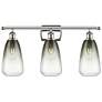 1_Ballston Brookhaven Almond 26"W 3-Lt Polished Nickel Vanity w/ Slate Shade