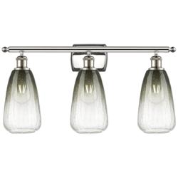 Ballston Brookhaven Almond 26"W 3-Lt Polished Nickel Vanity w/ Slate Shade