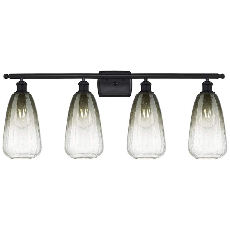Image 1 Ballston Brookhaven Almond 36"W 4 Light Black Vanity w/ Slate Shade