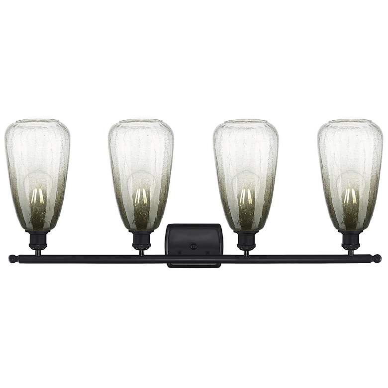 Image 2 Ballston Brookhaven Almond 36"W 4 Light Black Vanity w/ Slate Shade more views