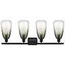2_Ballston Brookhaven Almond 36"W 4 Light Black Vanity w/ Slate Shade more views