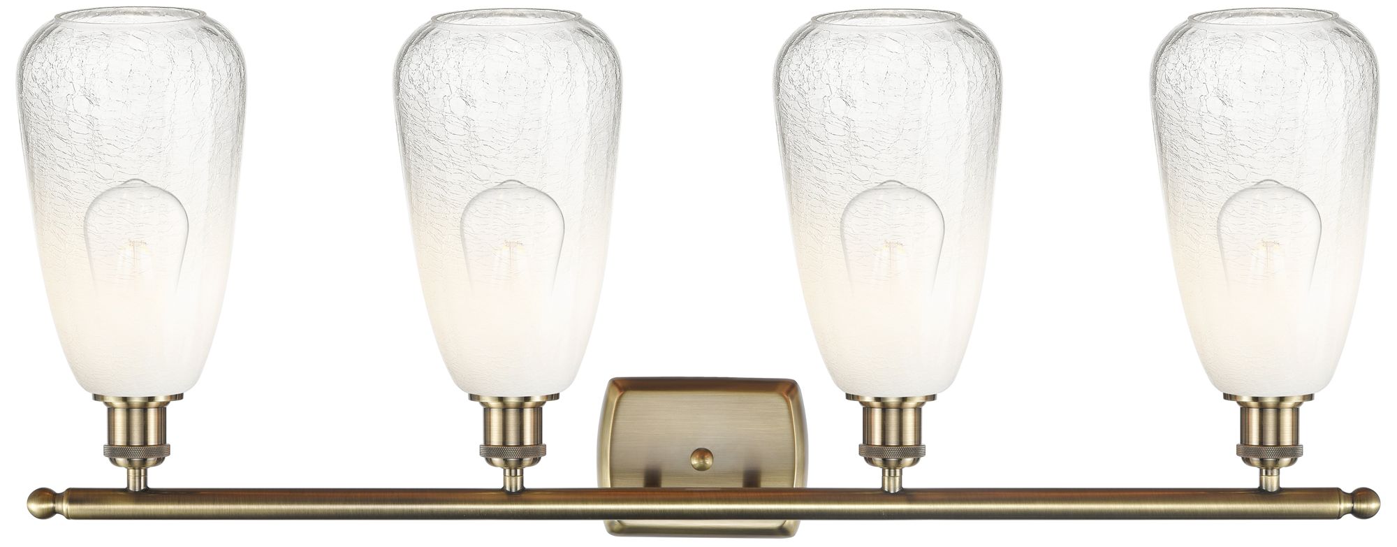 Image 2 Ballston Brookhaven Almond 36"W 4 Light Brass Bath Light w/ Opal Shade more views