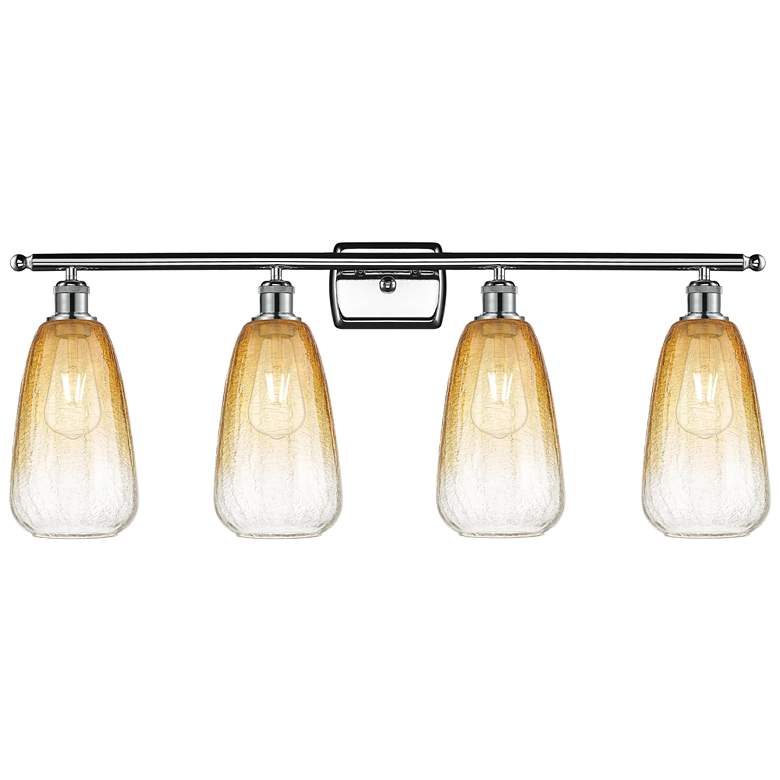 Image 1 Ballston Brookhaven Almond 36"W 4 Light Chrome Vanity w/ Amber Shade